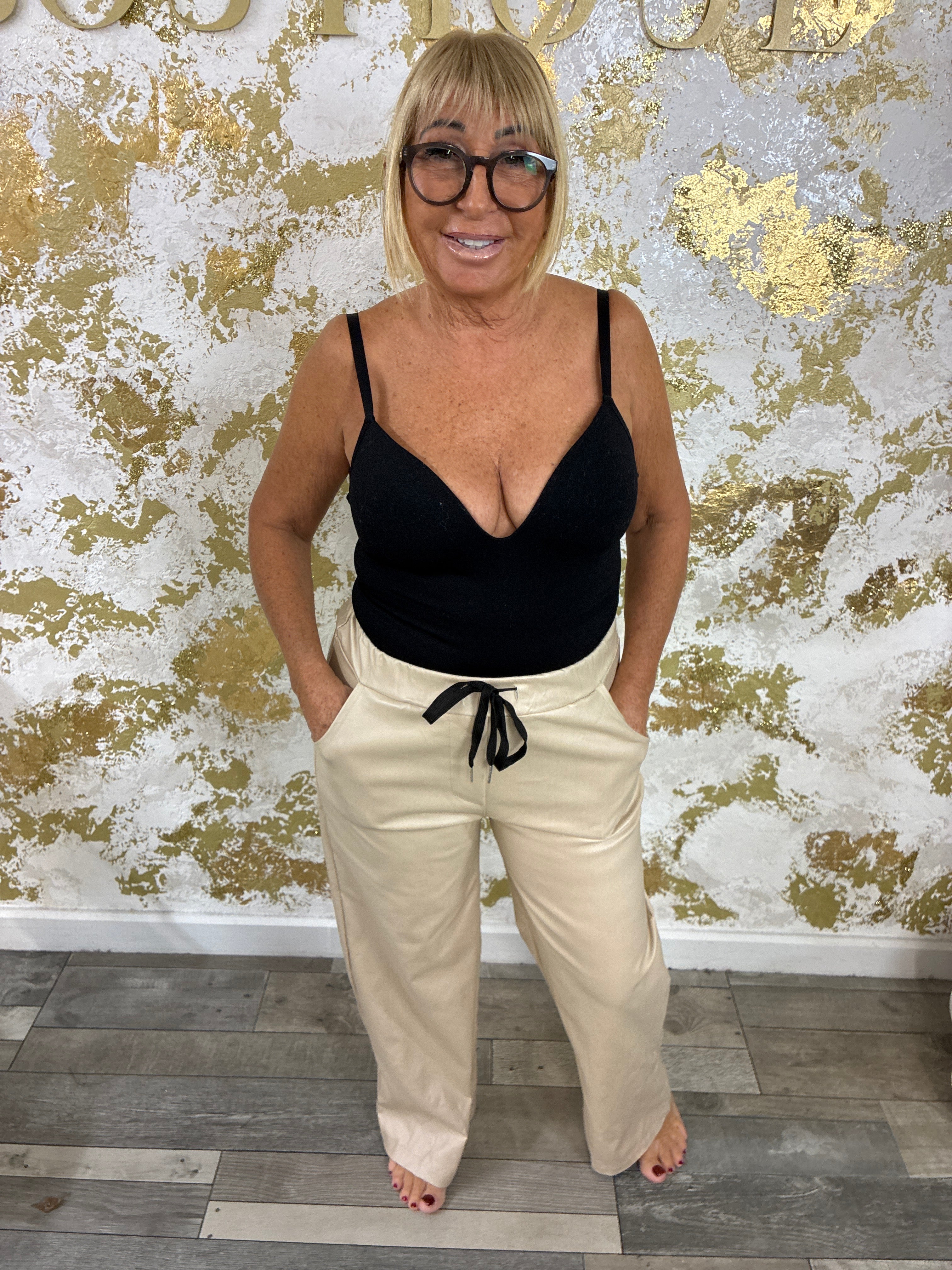 Wide leather magic trousers