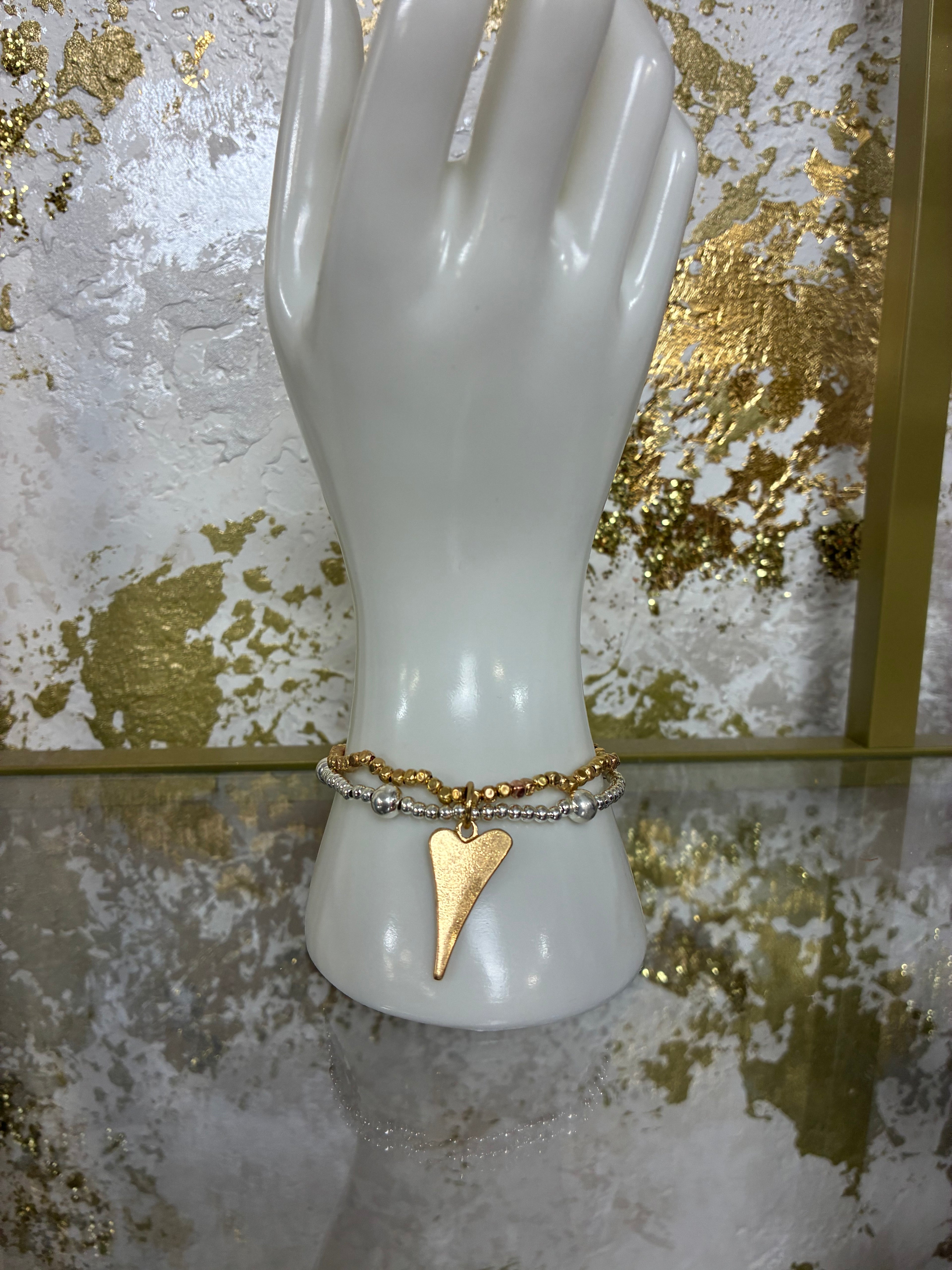 Double heart bracelet