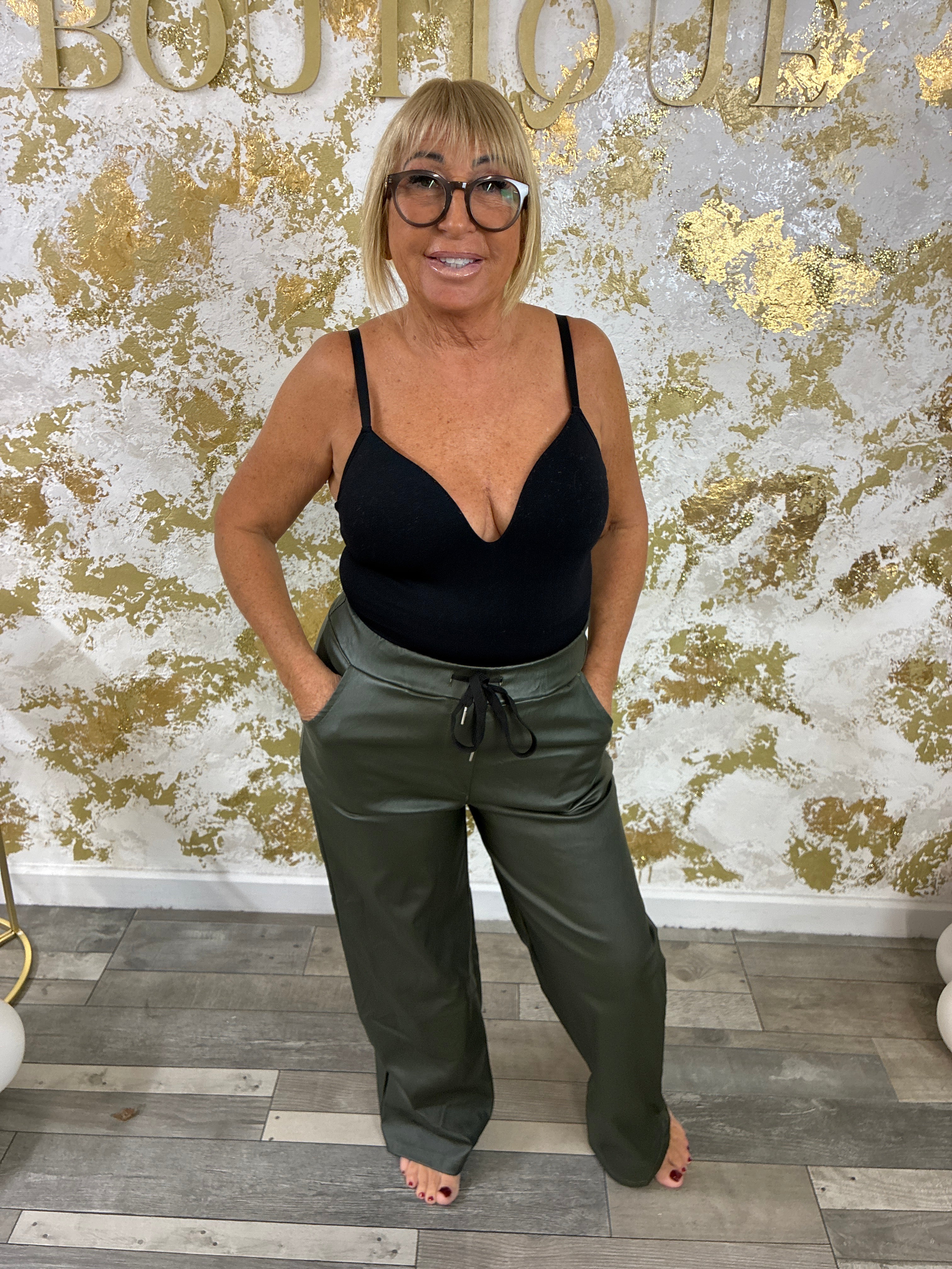 Wide leather magic trousers