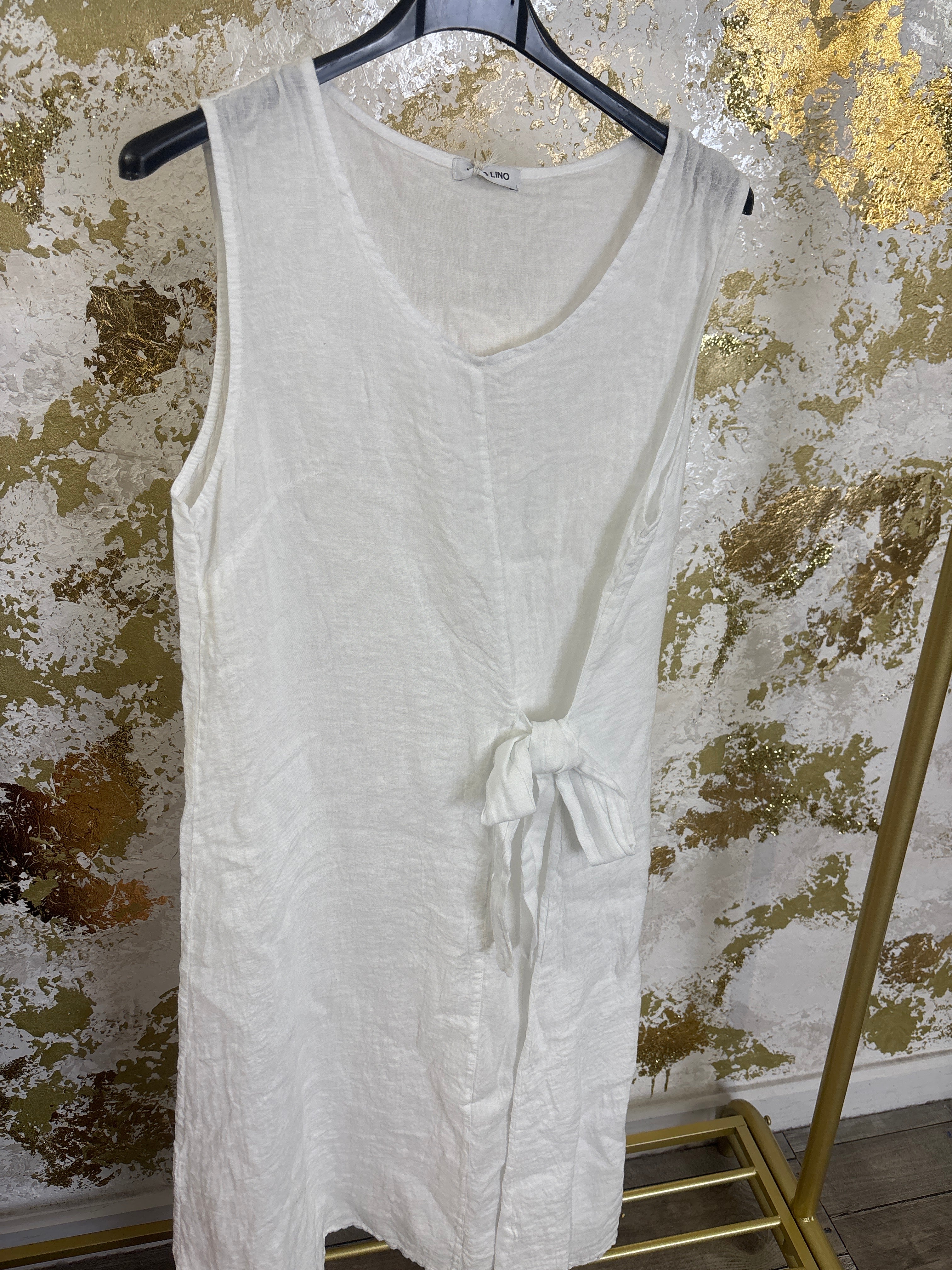White linen dress