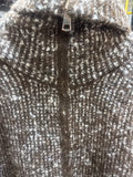 Brown roll neck cardigan