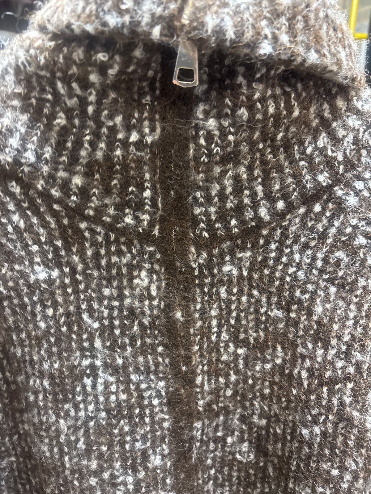 Brown roll neck cardigan