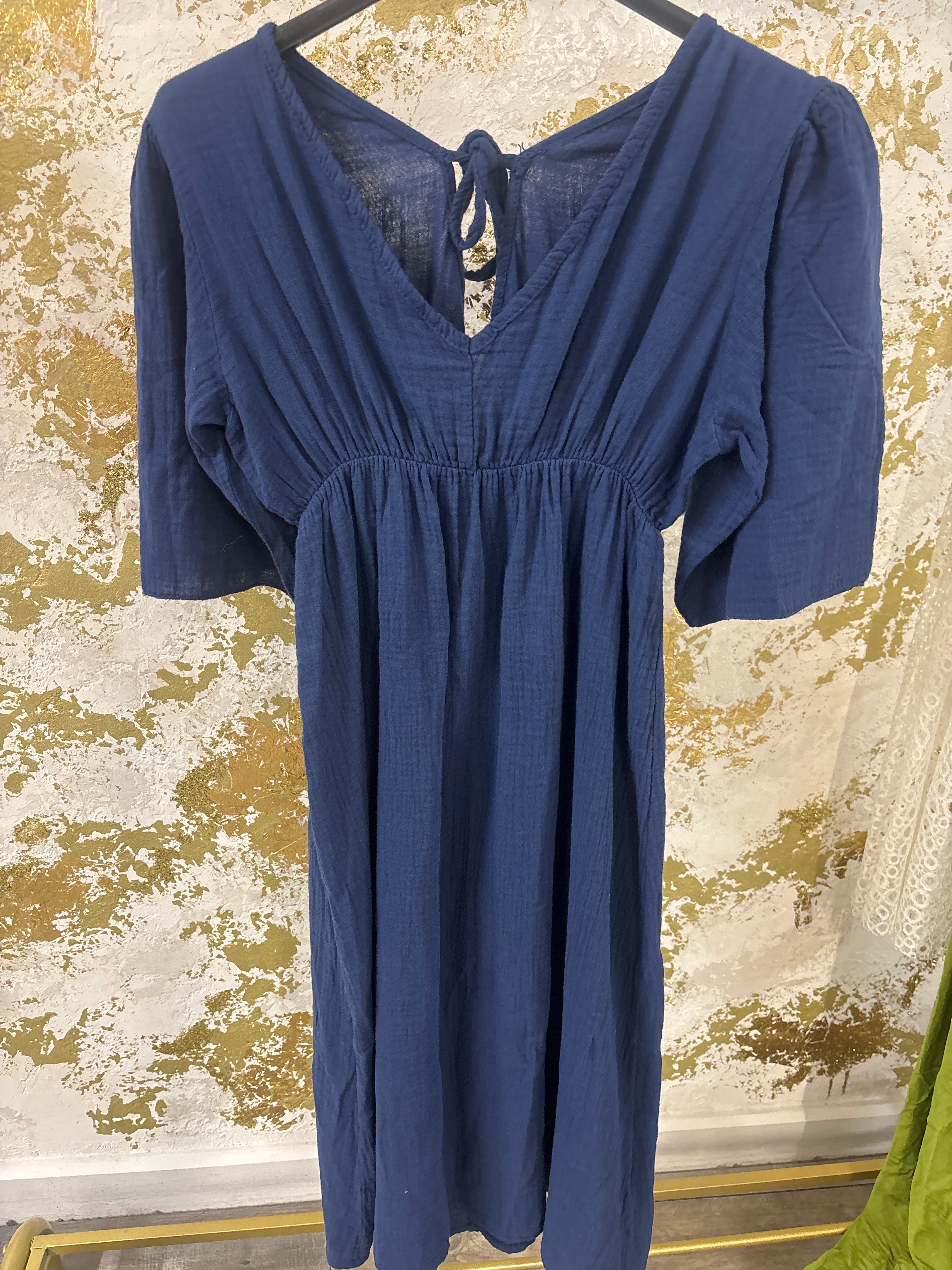 Blue cheesecloth dress