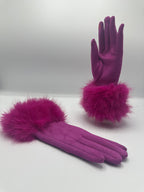 Fur cuff gloves