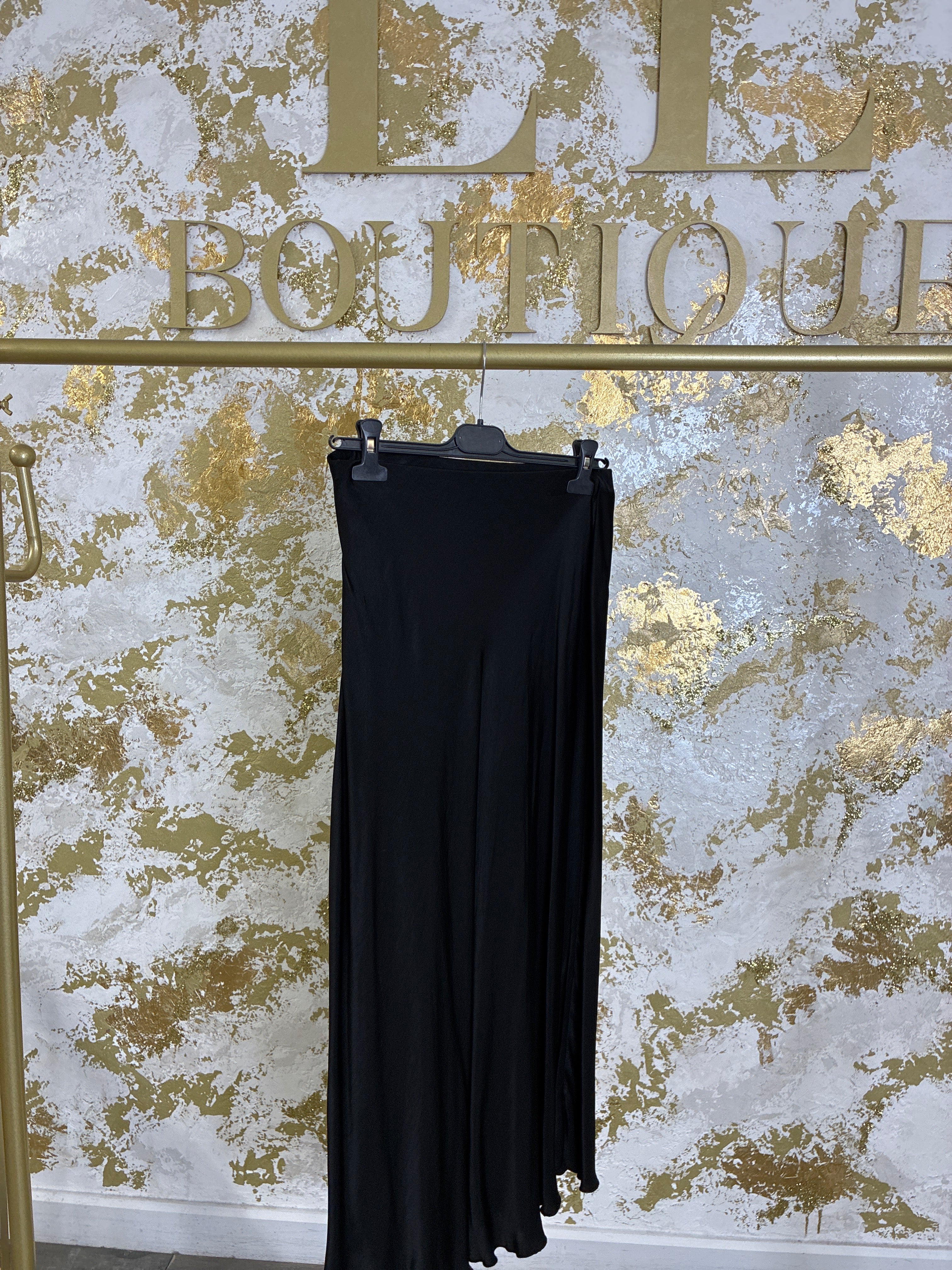 Black satin skirt