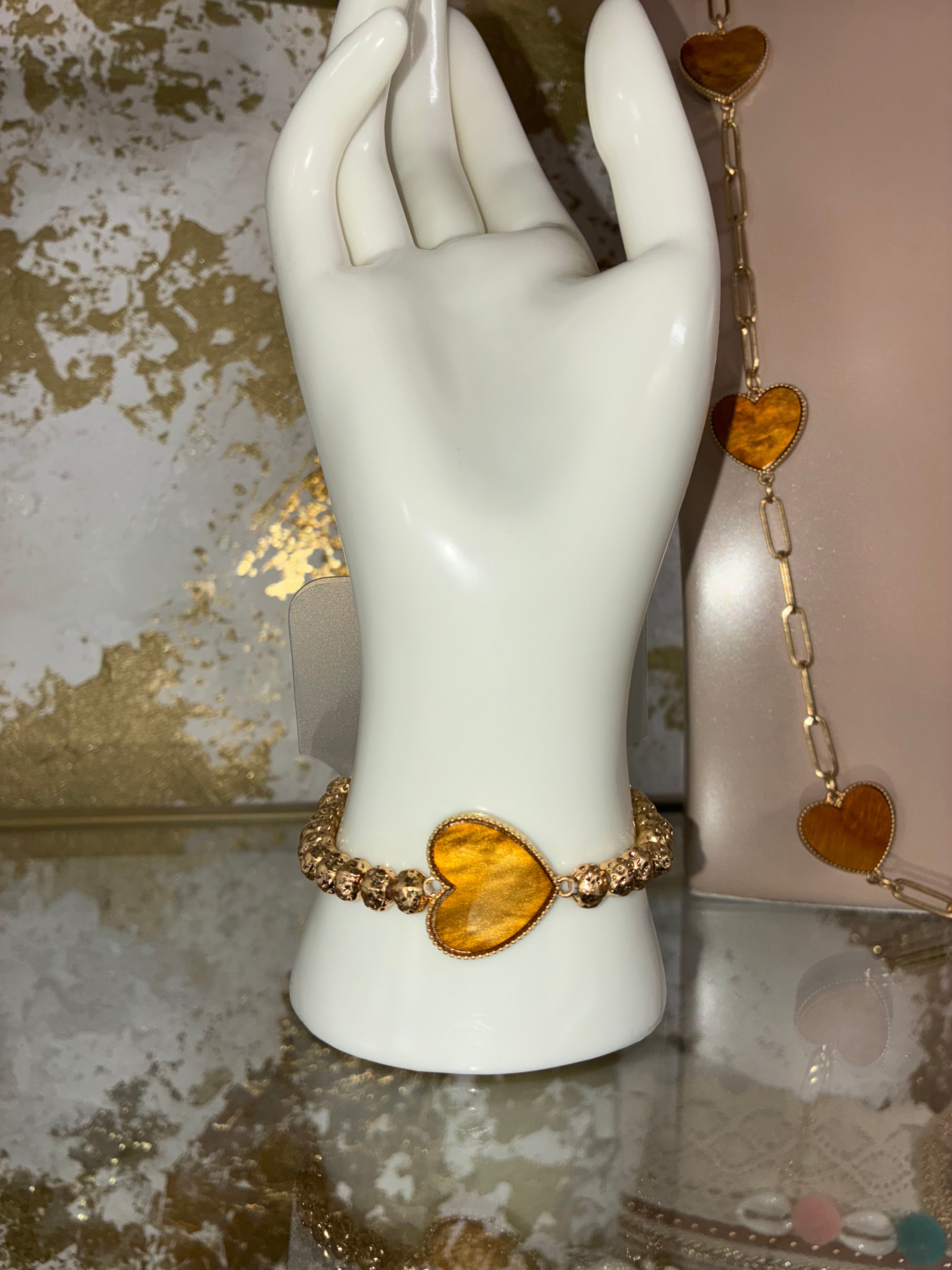 Brown heart bracelet