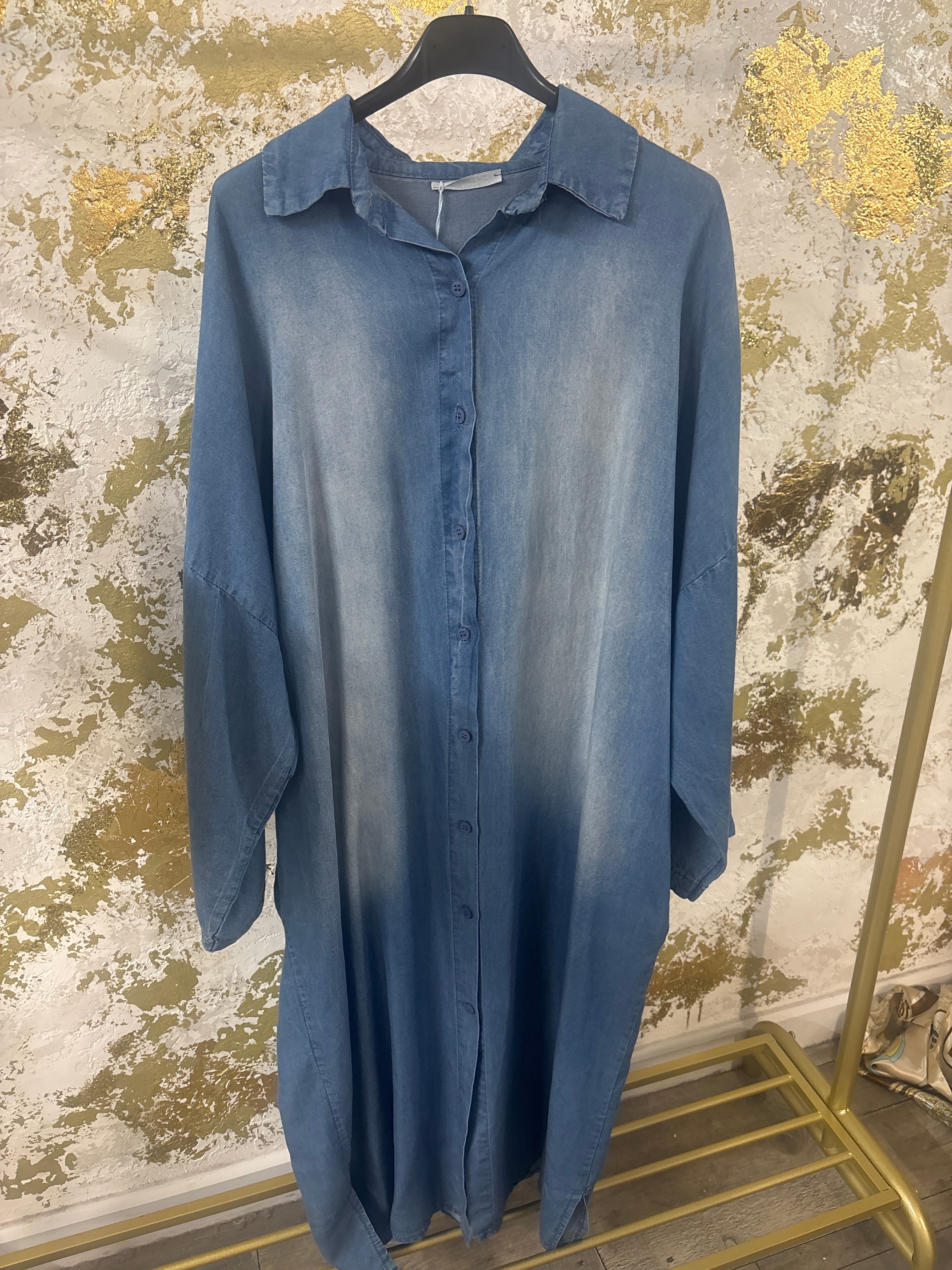 Denim button dress