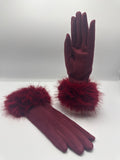 Fur cuff gloves