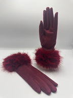 Fur cuff gloves