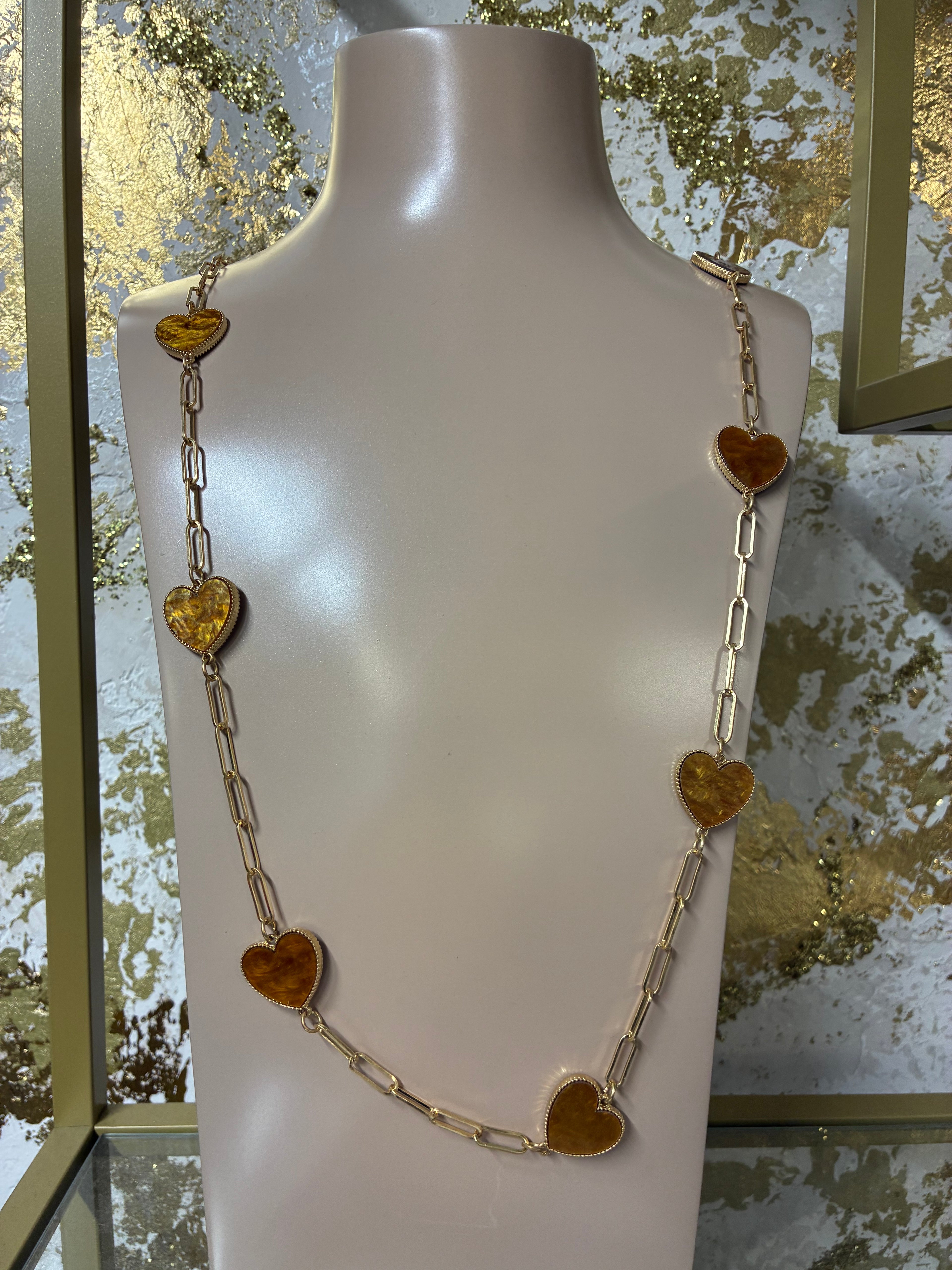 Brown heart necklace