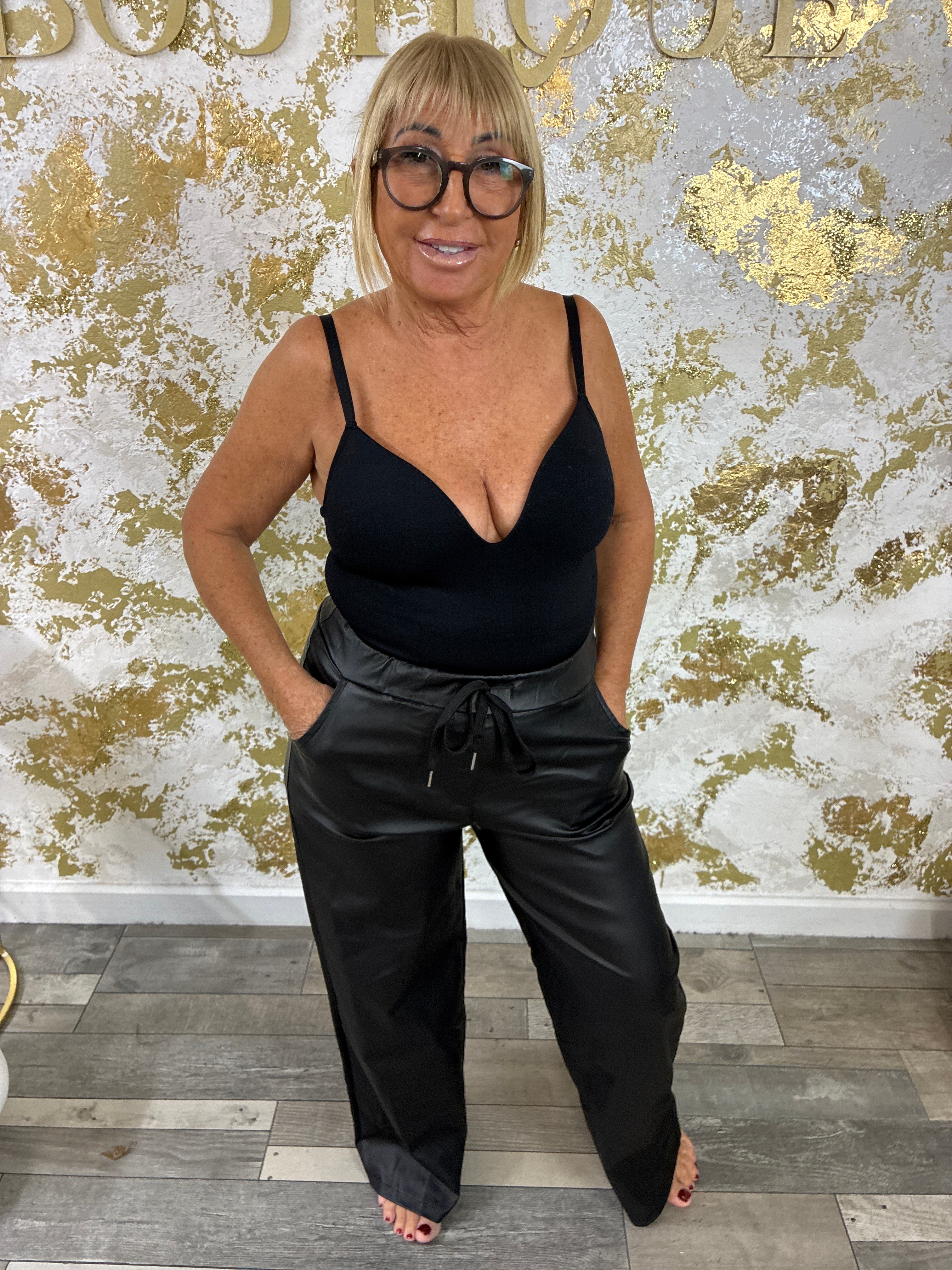 Wide leather magic trousers