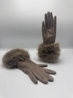 Fur cuff gloves