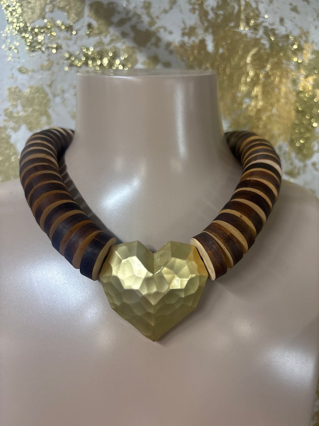 Wooden heart necklace