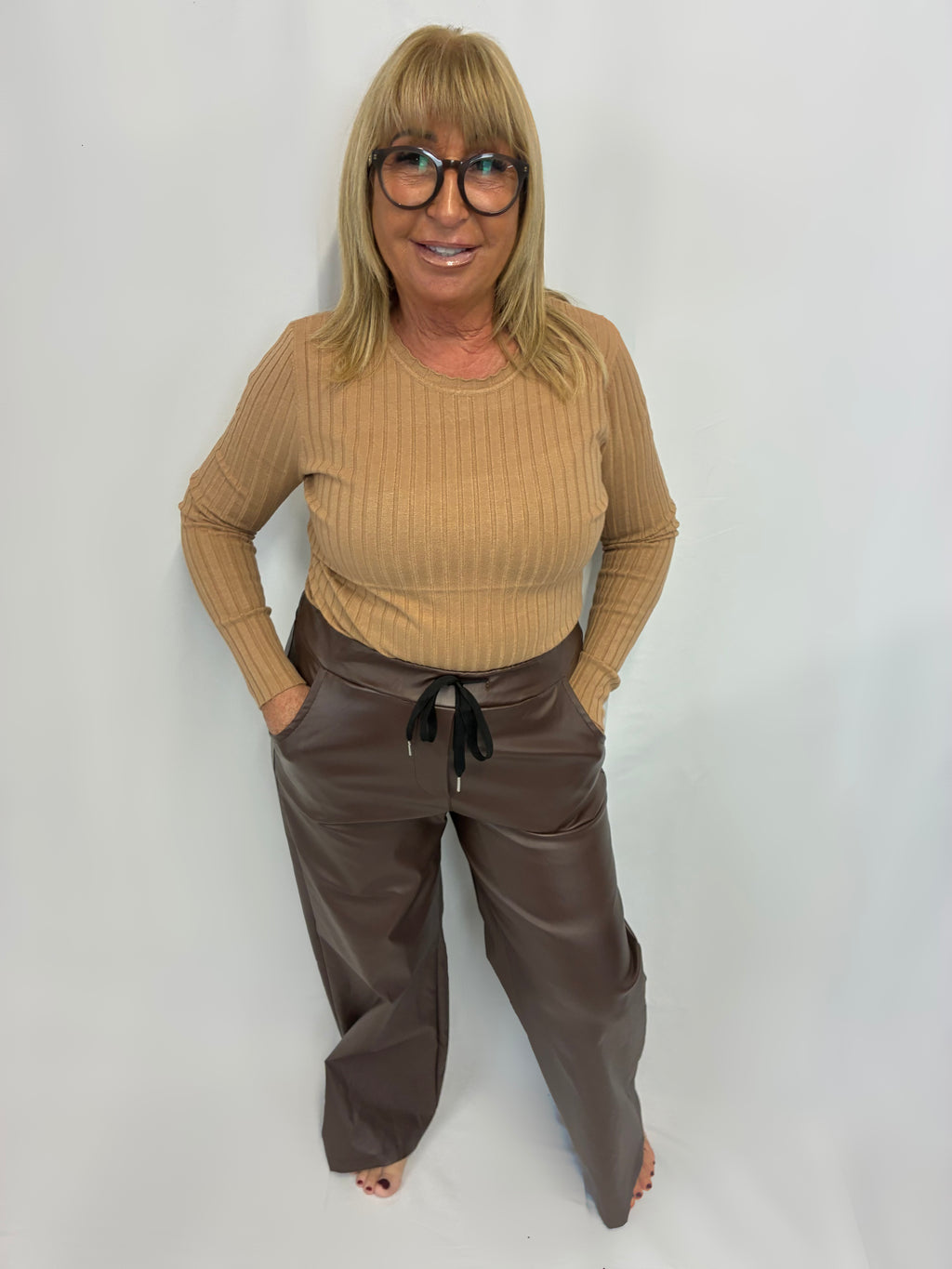 Wide leather magic trousers